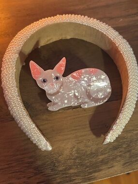 Pearl Beaded Headband - Cream